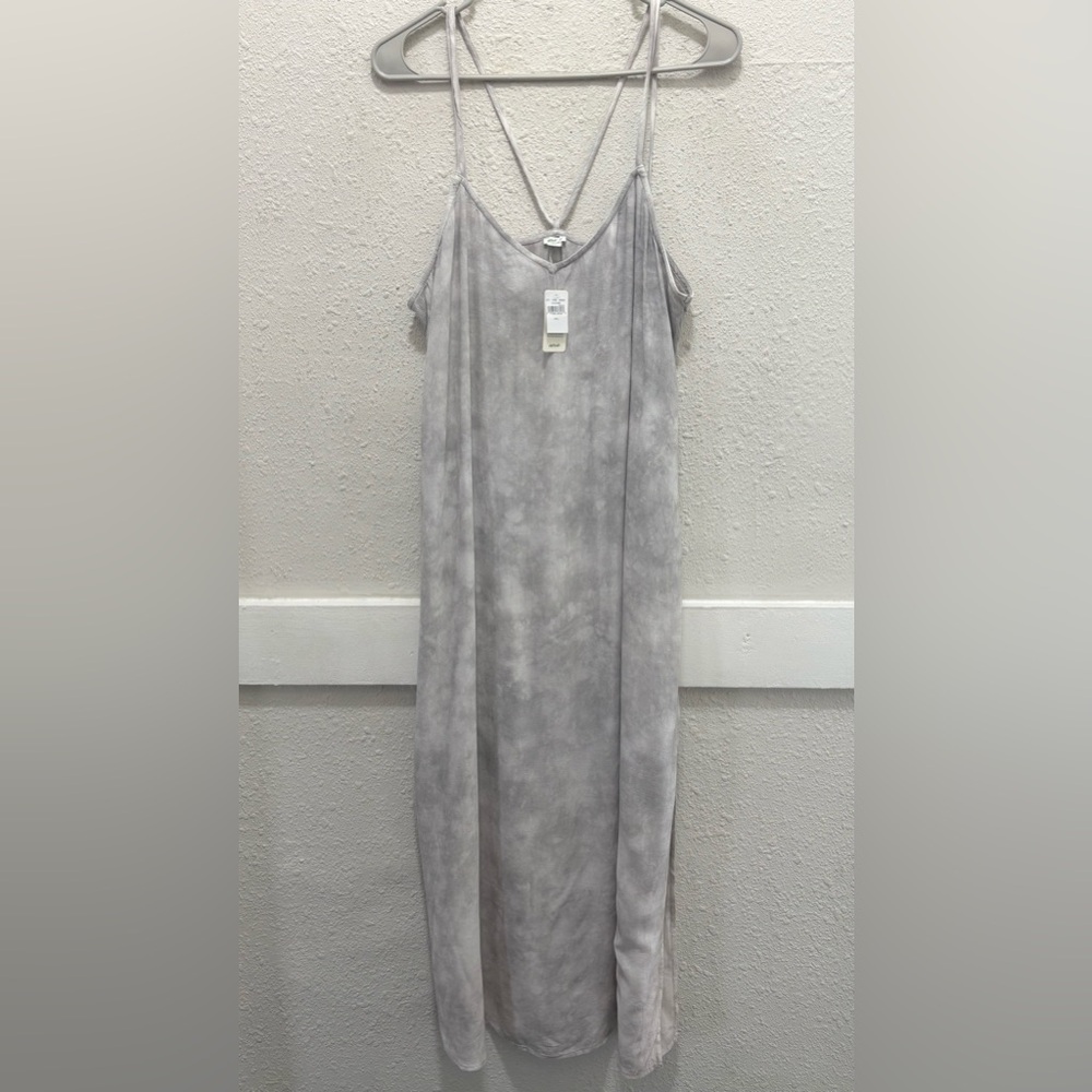 Aerie Grey and White Tie Dye Slip Dress NWT Large